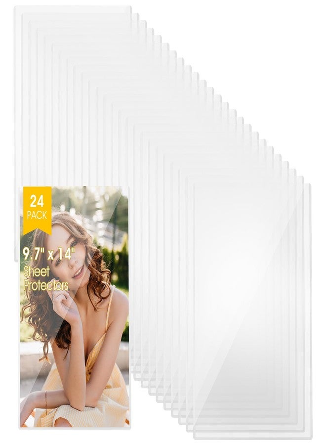 AojSup 24 Pcs 9.7" x 14" Menu Cover, Rigid Print Protectors, Heavy Duty Clear Menu Holder, Poster Protector Sleeve, Hard Plastic Paper Sleeves for Page Sheet Photographs Document Birth Certificate - Image 1